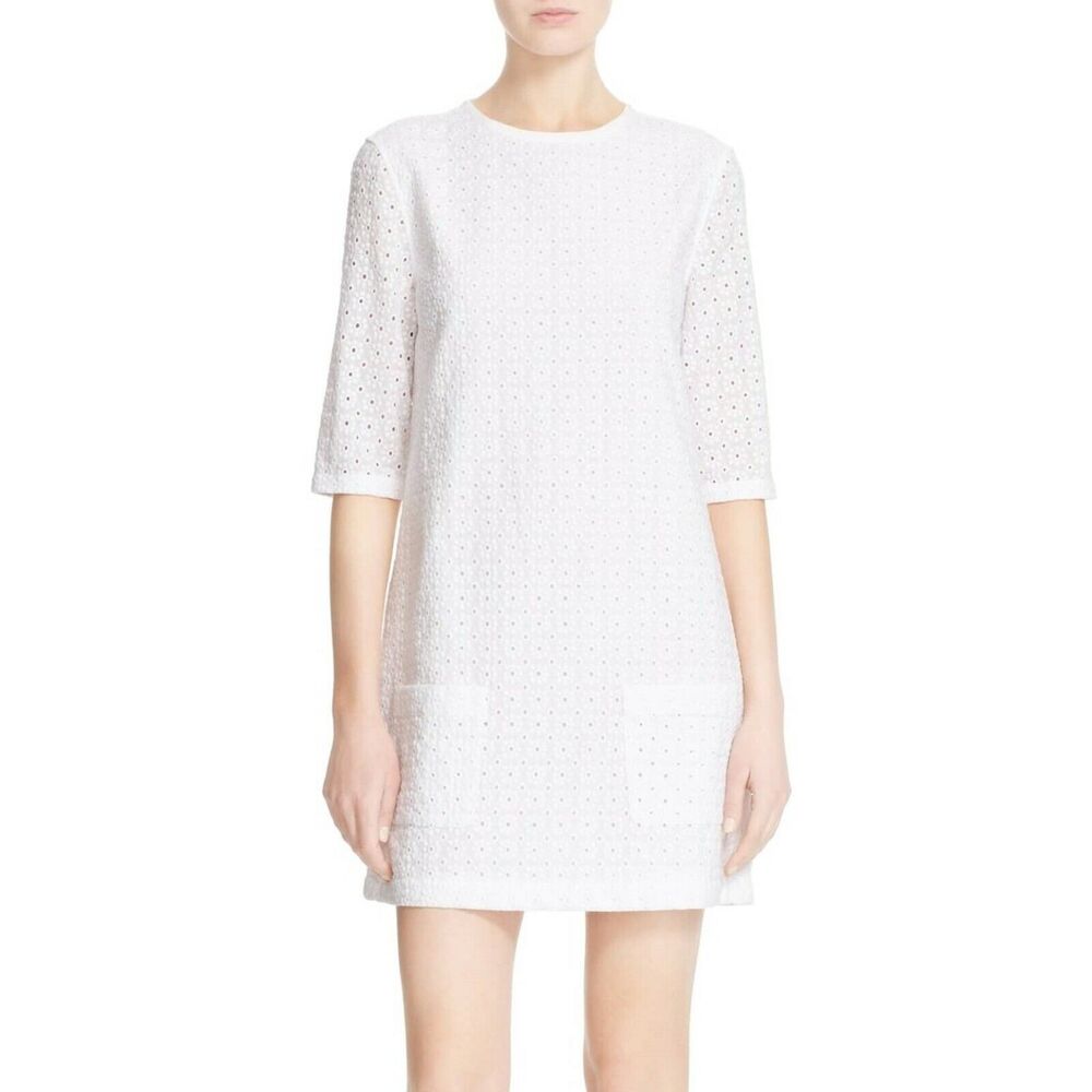 Equipment Femme Aubrey Dress Eyelet White Lace Cotton Small
